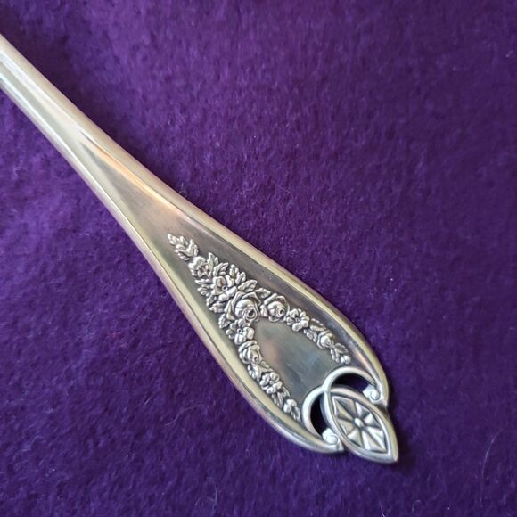 Intl Silver Old Colony Silverplate 1911 Oval Soup Tablespoon Back Design Pierce - Picture 2 of 5